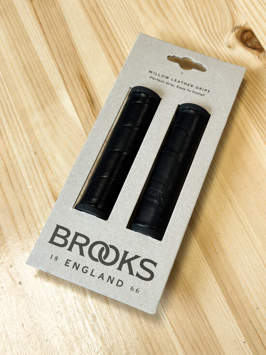 Brooks England Willow Leather Grips (Svart)